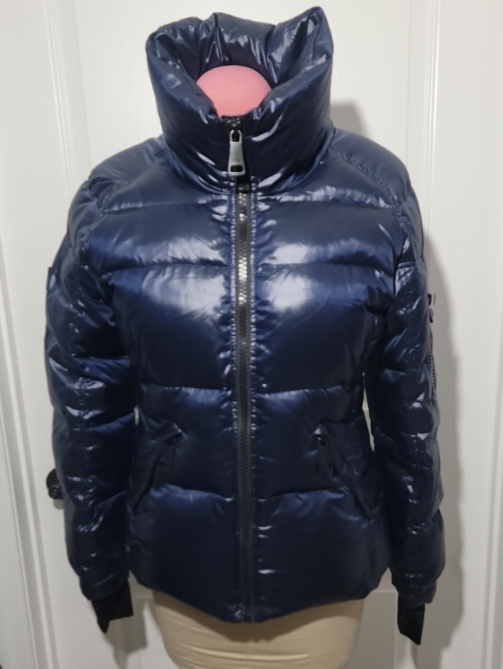 SAM. Women's Navy Shiny Puffer Jacket